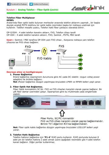 Telkolink | Analog Telefon – Fiber Optik Çevirici