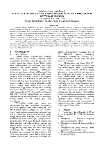 Teknologi Gigabit-capable Passive Optical Network - Teknik Elektro ...