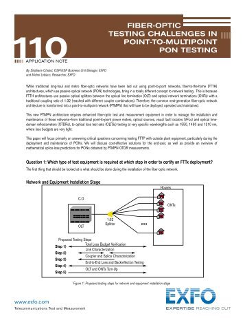 Fiber-Optic Testing Challenges in Point-to-multipoint PON ... - Exfo