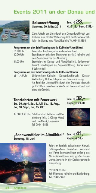 Fahrplan 2011 - Tourismusverband im Landkreis Kelheim