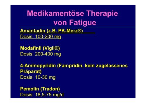 Fatigue und Depression bei der Fatigue und Depression bei der ...