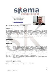 Nationality Education Academic appointments - Skema Business ...