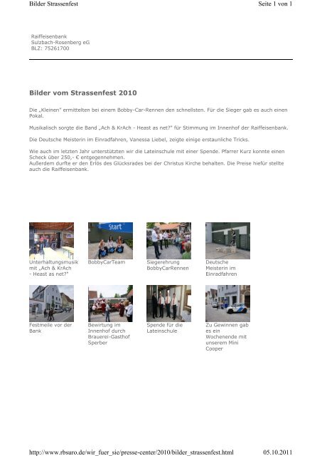 Neues von Ihrer Bank Seite 1 von 3 2010 05.10.2011 ... - Fiducia IT AG