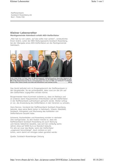Neues von Ihrer Bank Seite 1 von 3 2010 05.10.2011 ... - Fiducia IT AG