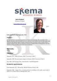 Nationality Education Academic appointments - Skema Business ...