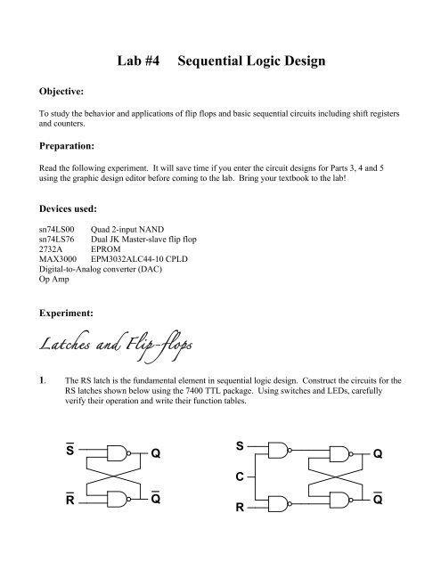 Lab #4 Sequential Logic Design
