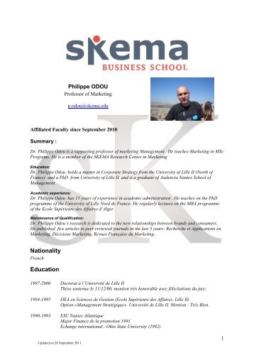 Nationality Education - Skema Business School
