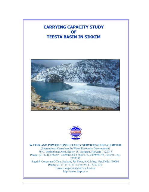 Carrying Capacity Study of Teesta Basin in Sikkim - Affected ...