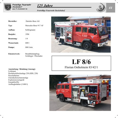 125 Jahre - Freiwillige Feuerwehr Stockelsdorf