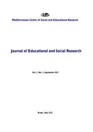 Journal of Educational and Social Research - Mediterranean ...
