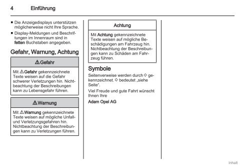 Betriebsanleitung - Opel