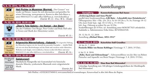 museum Bad Aussee Literatur - Ausseerland Salzkammergut