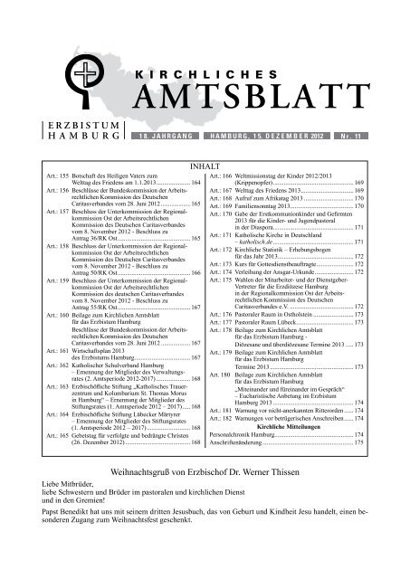 Beilage Zum Kirchlichen Amtsblatt Fur Das Erzbistum Hamburg