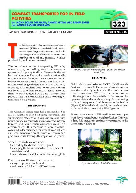 Compact Transporter For In Field Activities Palmoilis Mpob
