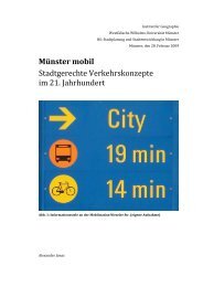 Münster mobil Stadtgerechte Verkehrskonzepte ... - Alexander Jonas