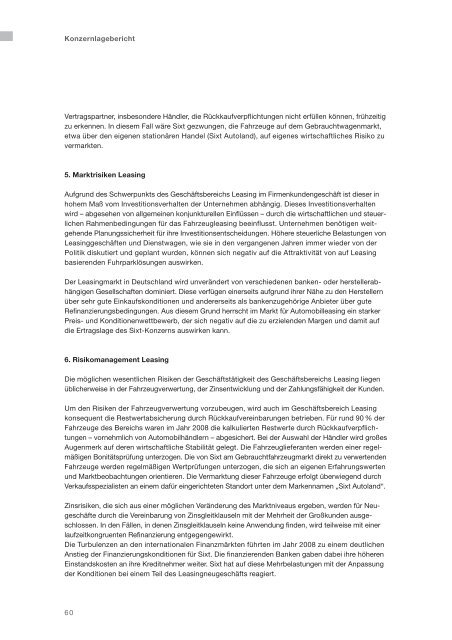 Geschäftsbericht 2008 - Sixt AG