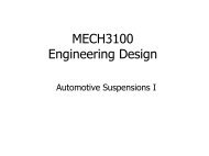 MECH3100 Engineering Design - Mechanical Engineering