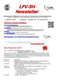 LFV-SH Newsletter - Landesfeuerwehrverband Schleswig-Holstein