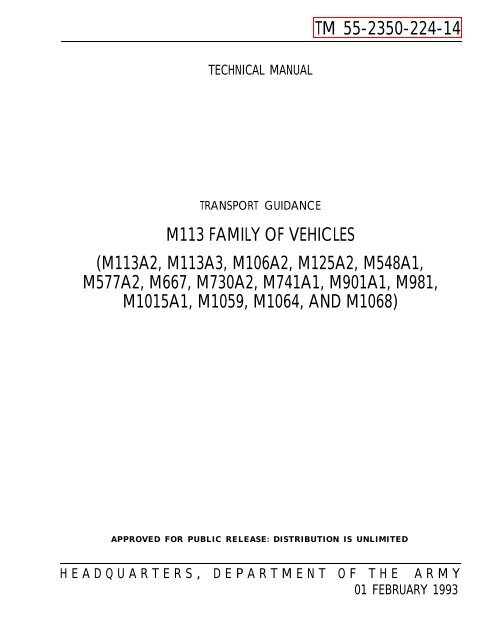 tm 55-2350-224-14 m113 family of vehicles (m113a2 ... - 1st-cav.com