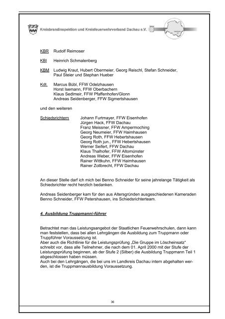 Download Jahresbericht 2007 - Kreisfeuerwehrverband Dachau eV