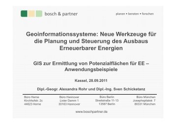 GIS zur Ermittlung von Potenzialflächen für EE - Anwendungsbeispiele