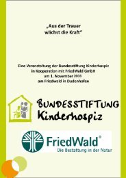 Trauer um Kinder - Bundesstiftung Kinderhospiz