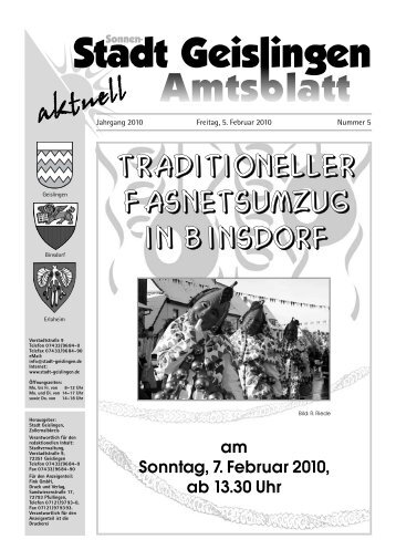 Amtsblatt Geislingen KW 5 - Stadt Geislingen