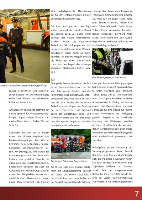 Jahresbericht 2011 - Freiwillige Feuerwehr Pullach