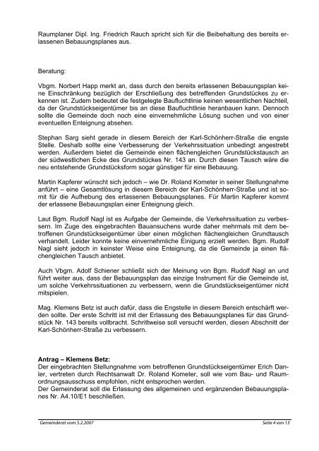 Gemeinderatssitzung vom 5.2.2007 - .PDF - Gemeinde Axams