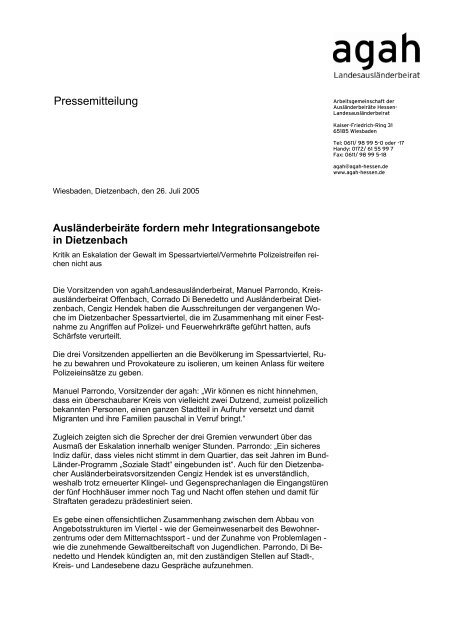 Ausländerbeiräte fordern mehr Integrationsangebote in Dietzenbach ...