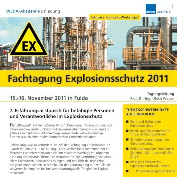 Fachtagung Explosionsschutz 2011 - WEKA Akademie