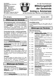 Mitteilungsblatt der Gemeinde Inning a. Ammersee
