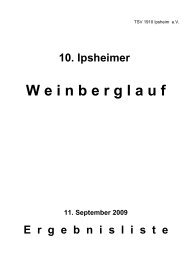 10. Ipsheimer Weinberglauf - TSV Ipsheim