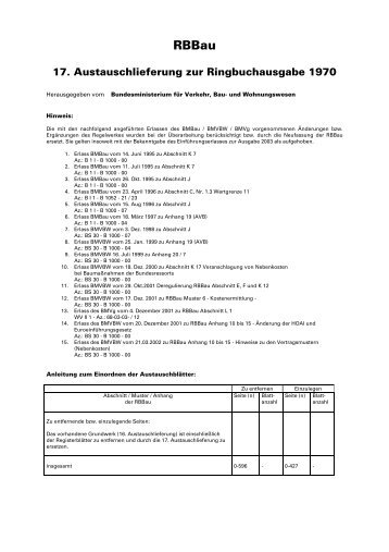 RBBau 17. AT - Baumassnahmen für die Gaststreitkräfte ABG