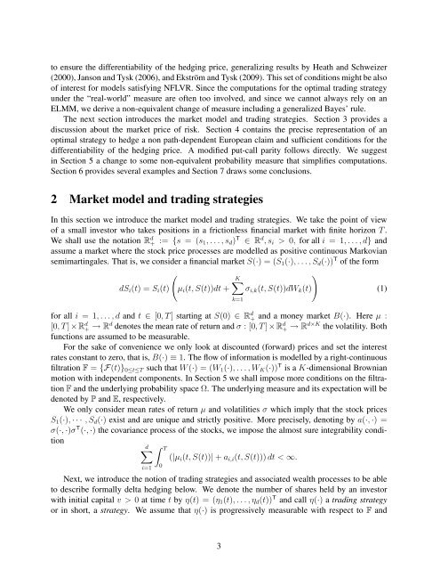 Hedging under arbitrage