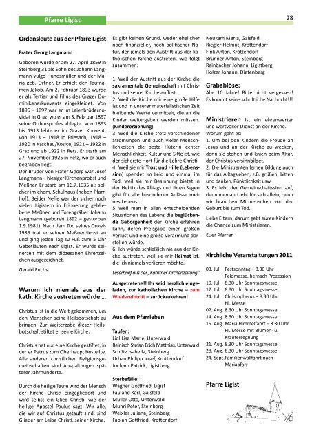 Ligister Nachrichten Juni 2011