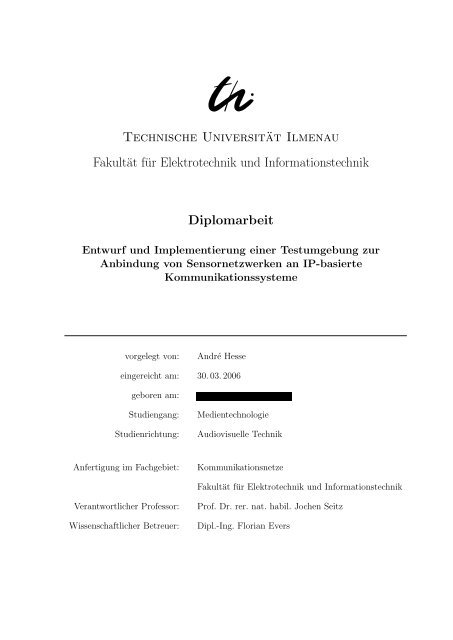 Technische Universität Ilmenau Fakultät für Elektrotechnik und ...