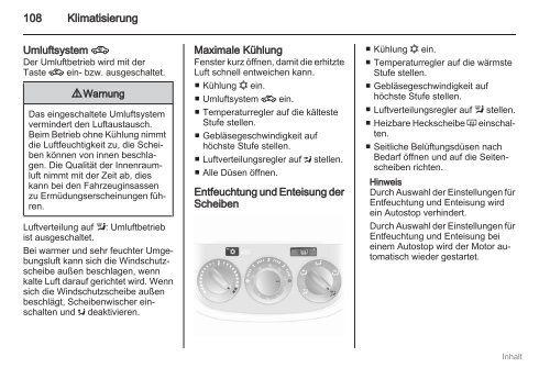 Betriebsanleitung - Opel