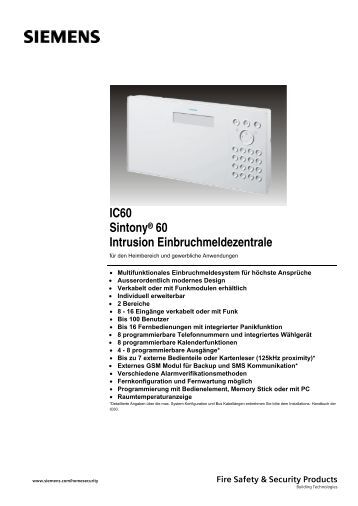 Siemens Sintony Ic60 Manually