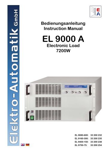 Instruction Manual EL 9000 A - EA-Elektro Automatik