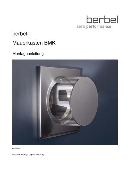 berbel- Mauerkasten BMK - Dunstabzugshaube