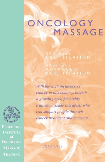 PIOMT brochure - Peregrine Institute of Oncology Massage Training