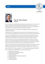 Vita Prof. Dr. Peter François - Hamburger Fern-Hochschule