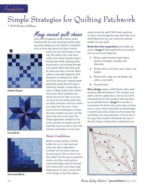 Machine Quilting Unlimited - Special Edition - Winter 2011