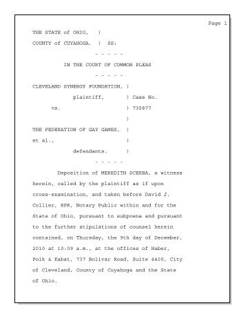 Scerba Deposition - How it all happened!