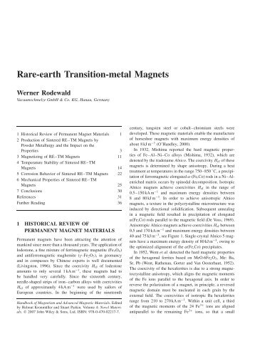 "Rare-earth Transition-metal Magnets" in: Handbook of Magnetism ...