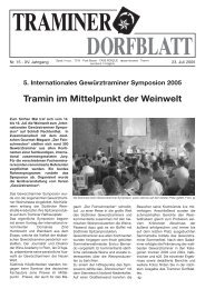 Tramin im Mittelpunkt der Weinwelt - Traminer Dorfblatt