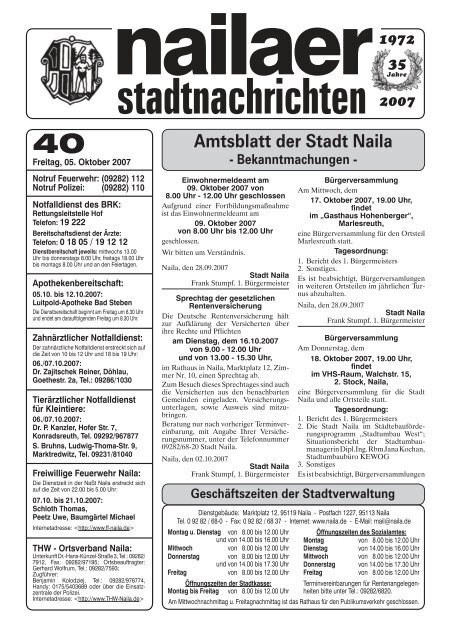 stadtnachrichten - Stadt Naila