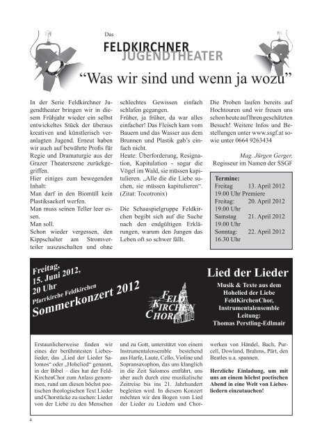 Pfarblatt 285 April_Mai 2012 - Pfarre Feldkirchen bei Graz