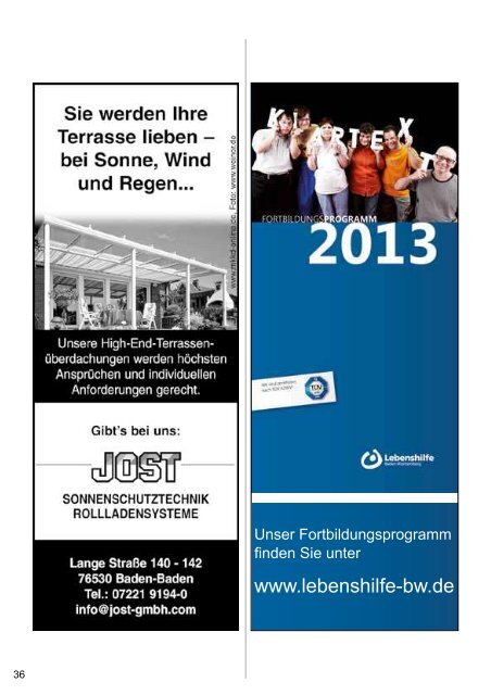 Jahresprogramm 2013 - Lebenshilfe Bühl eV